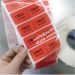 Red VOID stickers for tampered security warranty labels