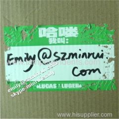 Custom Name Tag Egg Shell Detructible Vinyl Stickers With Green Printed From China 100x70mm Blank My Name is Egg Shell S