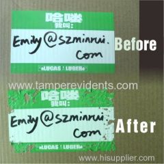 Custom Name Tag Egg Shell Detructible Vinyl Stickers With Green Printed From China 100x70mm Blank My Name is Egg Shell S