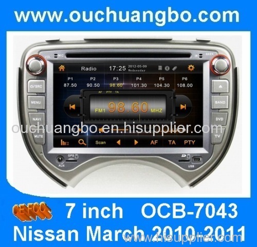 Ouchuangbo stereo sat navi for Nissan March 2010-2011