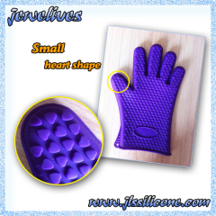 Silicone oven mitt with heart shapes cooking glove manufacturer