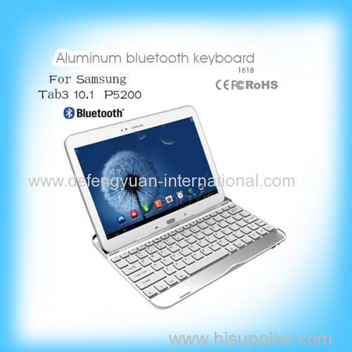 Factory sales fashion aluminum bluetooth keyboard for samsung Tab3 10.1 P5200