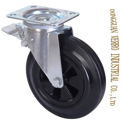 Locking garbage container casters