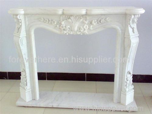 GIGA white marble fireplace surround