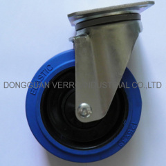 Industrial elastic rubber caster