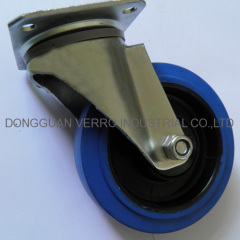 Industrial elastic rubber caster