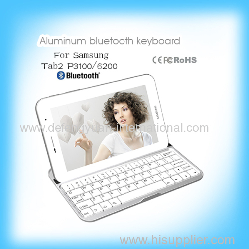 flexible wireless aluminum bluetooth keyboard for samsung tab2 P3100 6200