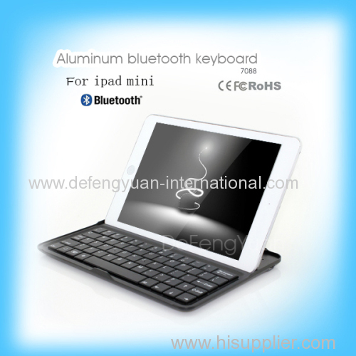 Factory sell portable aluminum bluetooth keyboard for ipad mini