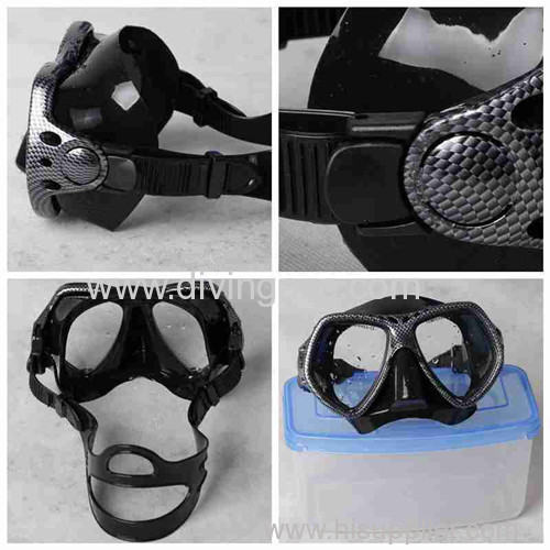 Tempered glass silicone strap diving mask