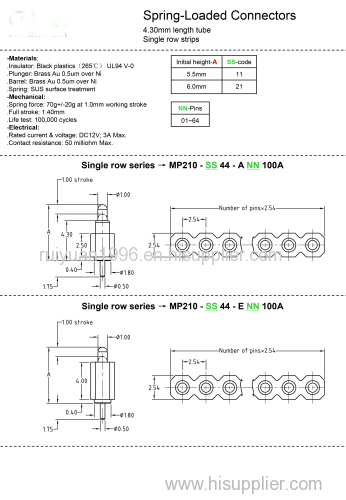 spring pins pogo pins connector contact plug probe