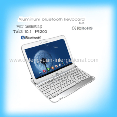 Aluminum Bluetooth Keyboard Cover Case For Samsung Tab3 10.1 P5200