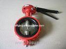 Red 2 Inch - 12 Inch Indstrial Butterfly Valves for Water , Air , Steam PN 16 PN25