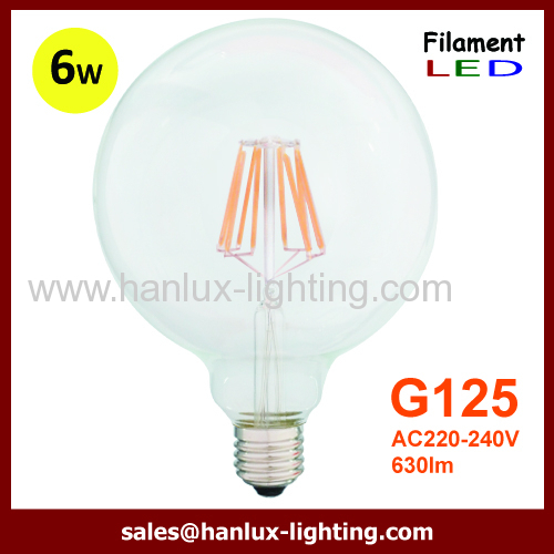6W G125 LED Filament bulbs