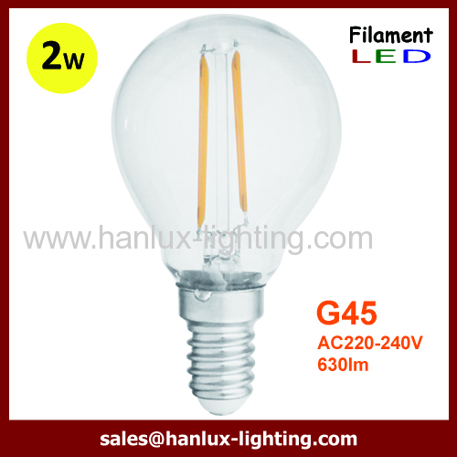 2W E14 G45 LED filament bulb