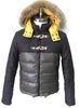 Short 100% Waxed Cotton Fur Hooded Down Coat / Outerwear For Male