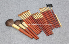 Highest grade rosewood handle makeup brush set with acrylic stand