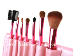 Cute pink makeup brush set