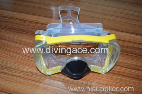 New yellow PVC/silicone diving mask