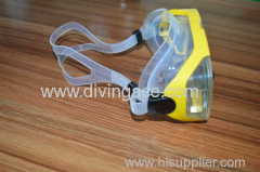 New yellow PVC/silicone diving mask