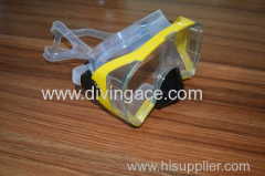 New yellow PVC/silicone diving mask