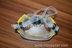 New yellow PVC/silicone diving mask