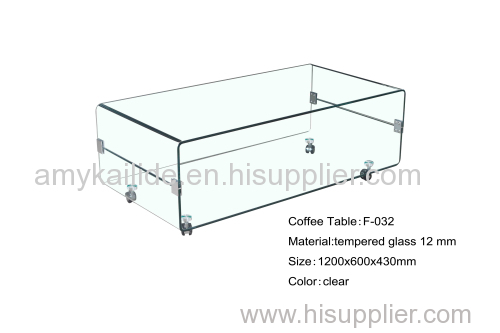 tempered glass coffee table with wheels