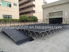 Folding stage with ramp for concert show