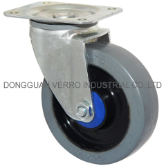 Industrial ball bearing rubber wheel swivel casters