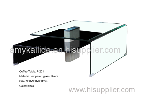 12mm tempered bent glass coffee table(MDF material)