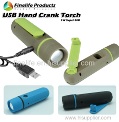 1 W LED focus function USB label hand dynamo torch