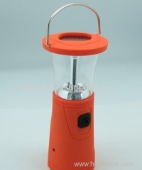 6 led solar camping light with hand crank dynamo