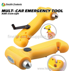 Led Dynamo Torch Emergency Flashlight Automotive safety hammer and belt cutter Flashlight