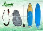 Bamboo Veneer Carbon Fiber Bamboo SUP Paddle Board with Blue Rail / Thrust Fins