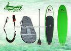 White with Green Color Epoxy Paddle Boards designed for the recreational paddler