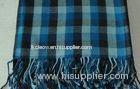 Comfortable Plaids Bamboo Throw Blanket , Blue Anti - Pilling