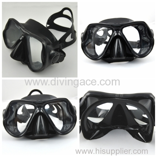 Low Volume Black Silicone diving Mask