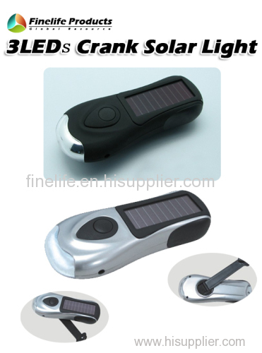 3 LEDs crank solar light