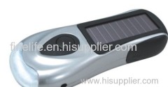 Solar hand crank light