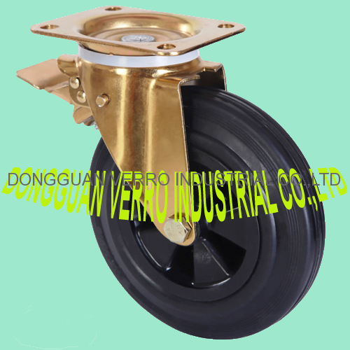 8 inches rubbish can rubber swivel casters