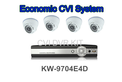 Economical 4CH CVI system mini CVI DVR with 4pcs indoor dome CVI Camera high resolution low price