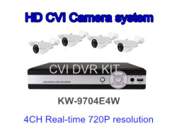 factory directly selling 4CH 720P real-time HD-CVI DVR+waterproof CVI Camera,high image quality CCTV surveillance system