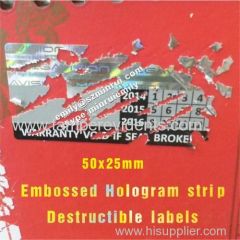 Custom Writable Destructible Hologram Stickers Custom Hologram Security Fragile Paper Security Seals