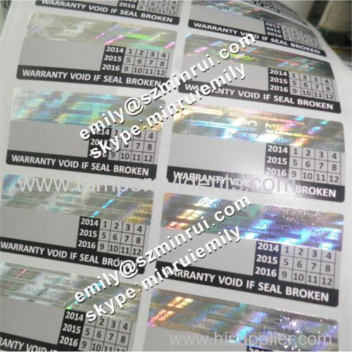 Custom Writable Destructible Hologram Stickers Custom Hologram Security Fragile Paper Security Seals