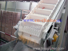 Perforated flat top 50 modular conveyor belt for vegetables washing