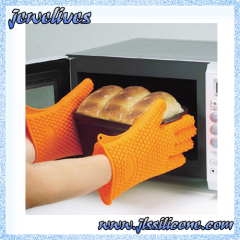 Silicone oven mitt with heart shapes cooking glove supplier in china