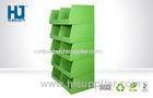 Eco - friendly Green Cardboard Display Stand With Damp Proofing Wood Pallet