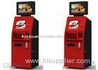 Customer Service Banking ATM Kiosk , Money Automatic Teller Machine Red Color