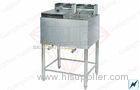 Floor Type Dual Basket Deep Fryers Commercial For Kitchen , 4KW + 4KW