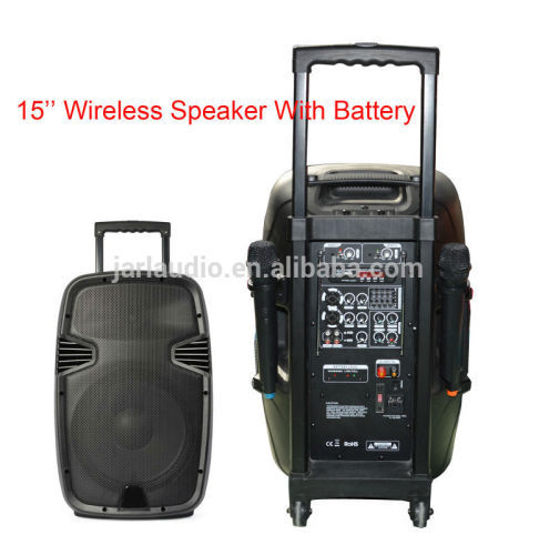 Portable speaker with battery