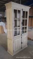 KD locking lever old fir glass display cabinet